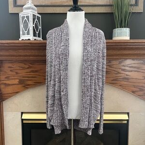 Roxy Women's Marled Purple and White‎ Open Front Cardigan Size Small